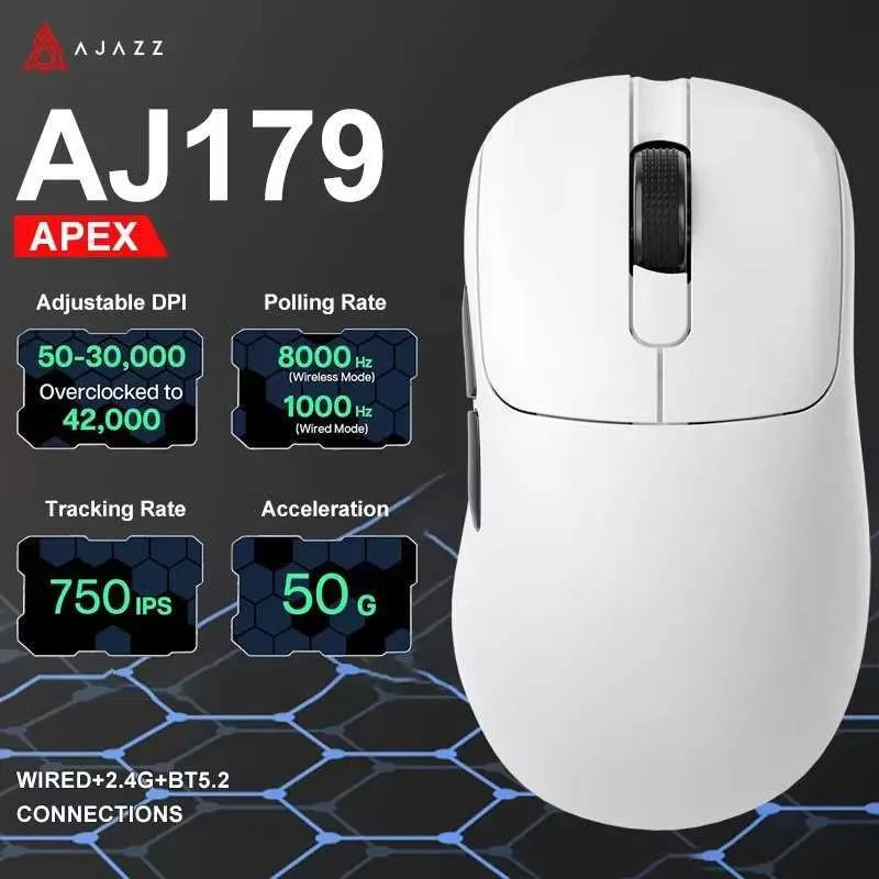 Chuột chơi game không dây Ajazz AJ179 Apex PAW3950 có đế sạc RGB Máy tính Chuột Macro Game thủ Trọng