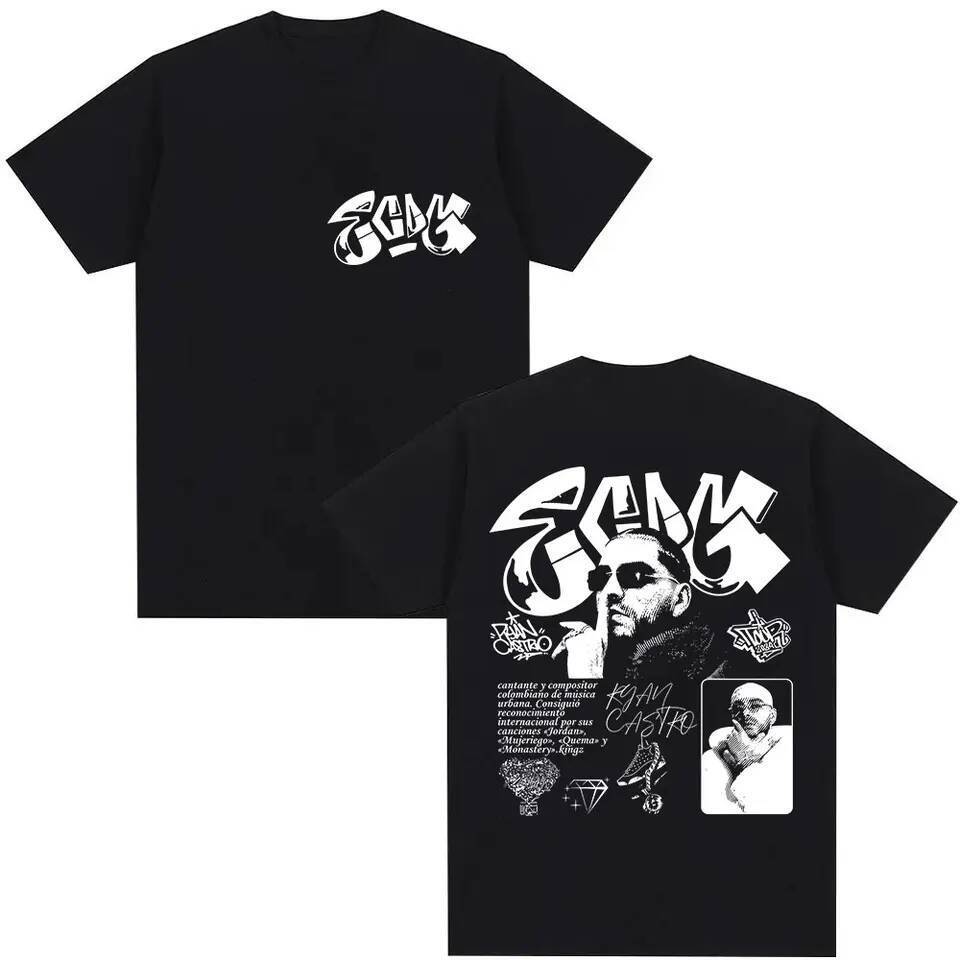 Rapper Ryan Castro Tour 2025 - Áo Thun Nam Hip Hop Gothic Retro, Phù Hợp Quá Khổ