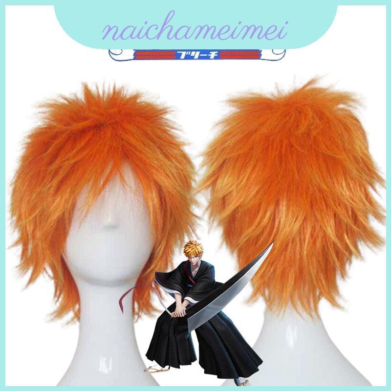 Tự Nhiên Da Đầu Thực Tế Cosplay Đảng Tóc Giả Kurosaki Ichigo