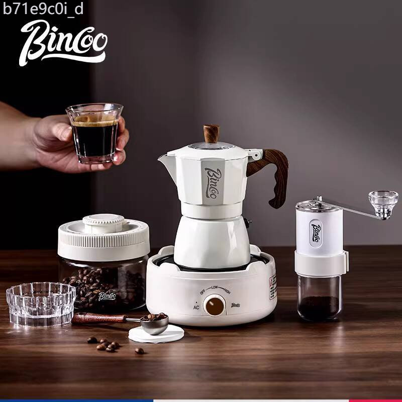 [ Giá SIÊU RẺ ] Bộ Moka Pot Bincoo hai van, bếp điện, gia đình nhỏ, máy pha cà phê Ý, bộ ngoài trời