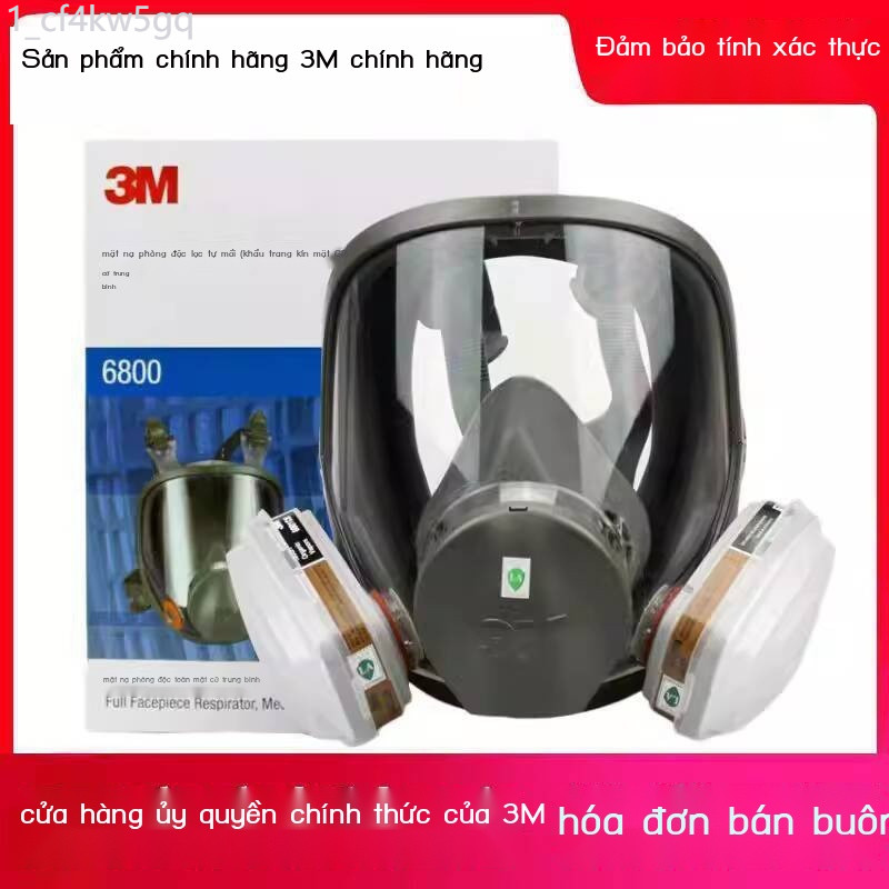 [Ảnh thật/Video] Mặt phòng độc 3M6800/Mặt nạ toàn mặt để bảo vệ khỏi formaldehyde, sơn phun, hóa ch