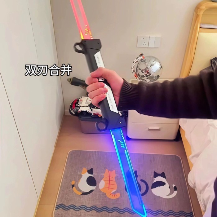 Cắm thêm thanh kiếm ánh sáng hai lưỡi phát sáng 2025 đồ chơi trẻ em mới 9 bé trai quà tặng sinh nhậ