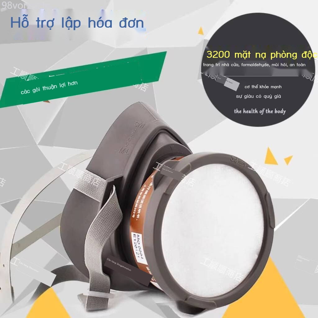 [GIÁ SỈ]  Mặt phòng độc 3M3200, độc, formaldehyde, thuốc trừ sâu, sơn, mặt nạ bảo vệ chống bụi hóa