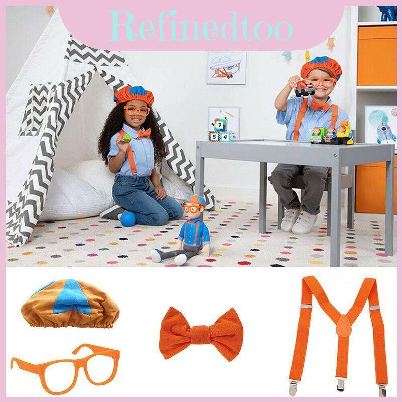 Blippi Like Be Dress Up Trang phục có dây treo mũ và cam sáng có thể điều chỉnh