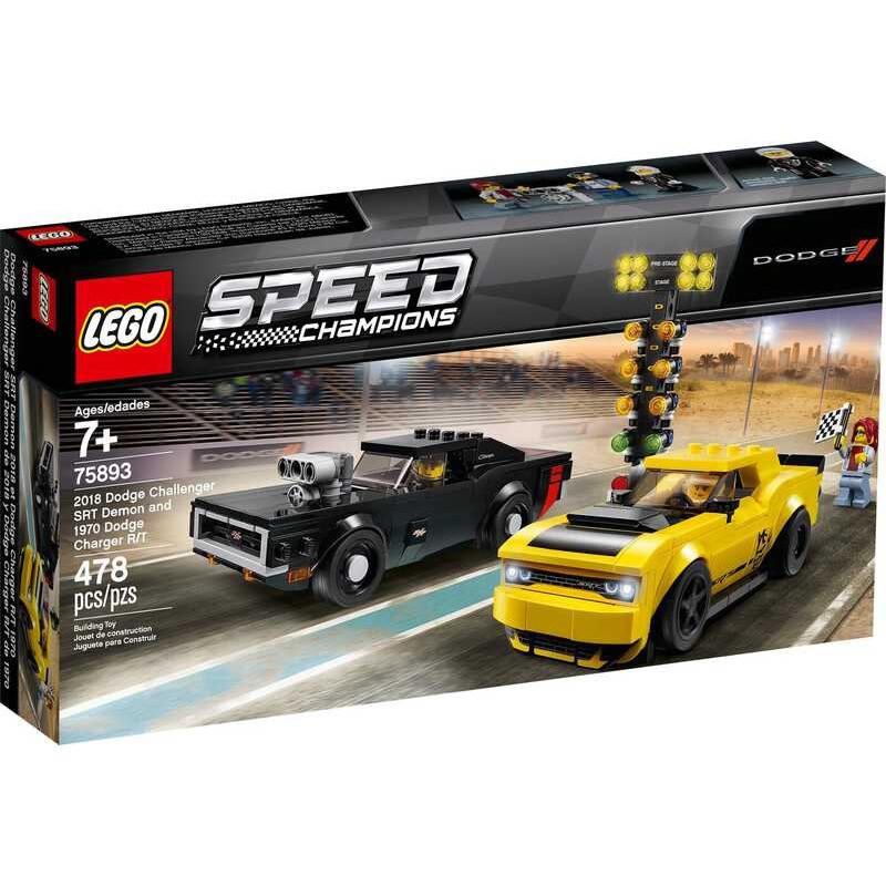 LEGO Speed Champions 2018 Challenger SRT Demon và 1970 Dodge Charger R/T Lego 75893