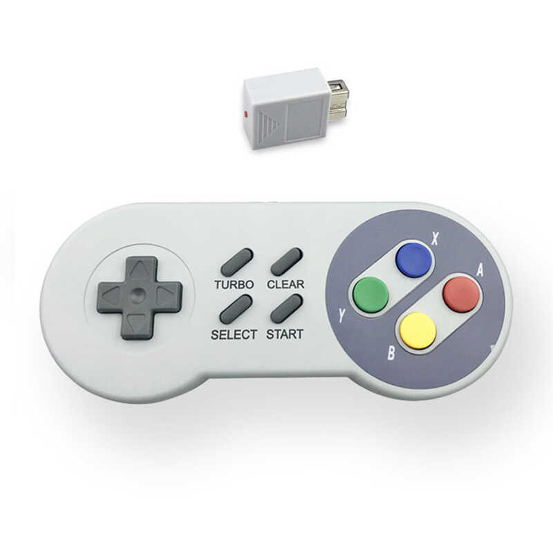 Tay cầm Nintendo Super mini Wireless 2.4G SNES Super Console Tay cầm trò chơi có hộp màu bao bì
