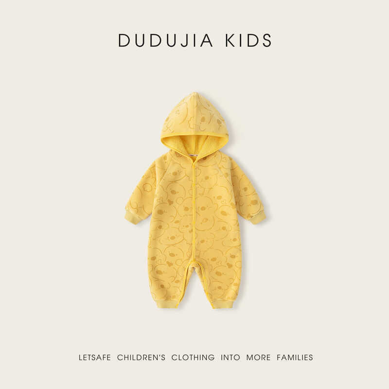 Kiểm soát 79.9 Yuan Dudu 's Bộ áo liền quần bé trai mùa thu đông Áo liền quần mùa đông bên trong ấm 