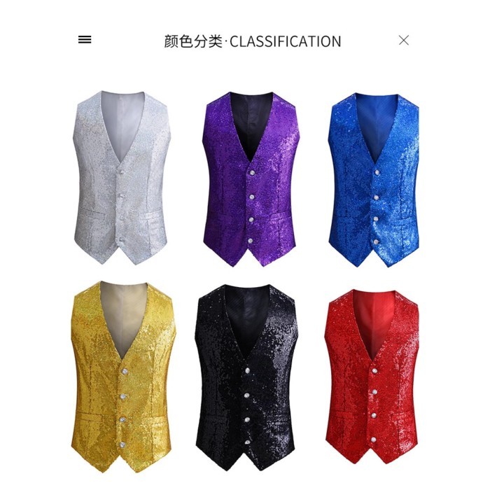 Xuyên Biên Giới Nhiều Màu Sắc Đính Kim Sa Lấp Lánh Phù Hợp Với Áo Vest Nam Cardigan Khiêu Vũ Hiệu Su