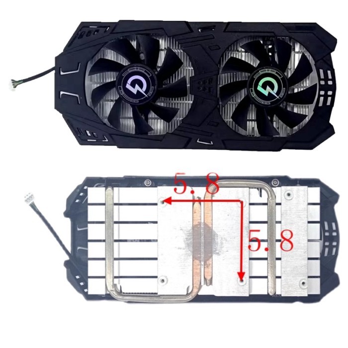 Yingweida GTX1060 / 1060ti Nhỏ Yingba Phiên Bản Quạt Kép 2 Ống Đồng 4 Dây Kiểm Soát Nhiệt Độ Phiên B