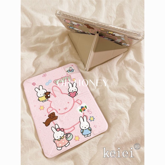 Phim hoạt hình dễ thương Miffy Rabbit ipad11 Vỏ bảo vệ air7 / 6 có khe cắm bút ipad10 Vỏ máy tính bả