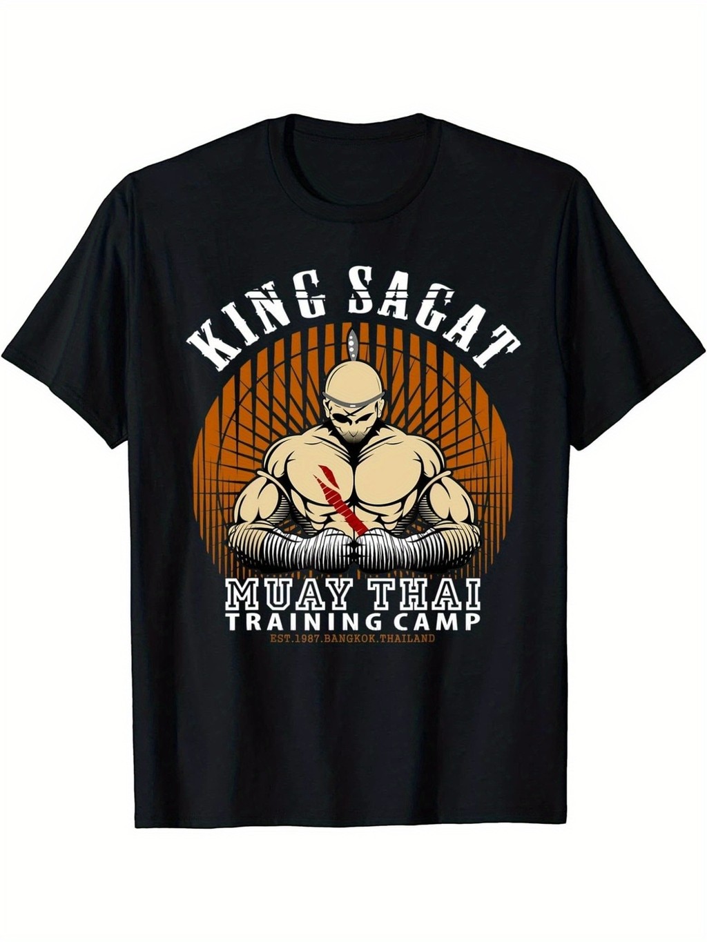 Muay Thái Training Hall-Sagat Training Camp Nam Nữ Áo thun đen