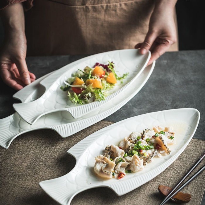 Hộ Gia Đình Đĩa Gốm Đĩa Đĩa Cá Nhật Bản Cá Hấp Đĩa Cá Đĩa Ăn Nhẹ Đĩa Đĩa Bộ Đồ Ăn Cao Cấp Đĩa