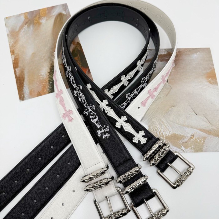 Chrome * Hearts Pin Buckle Belt Men 's Roller Hollow Evergreen Belt dành cho nữ