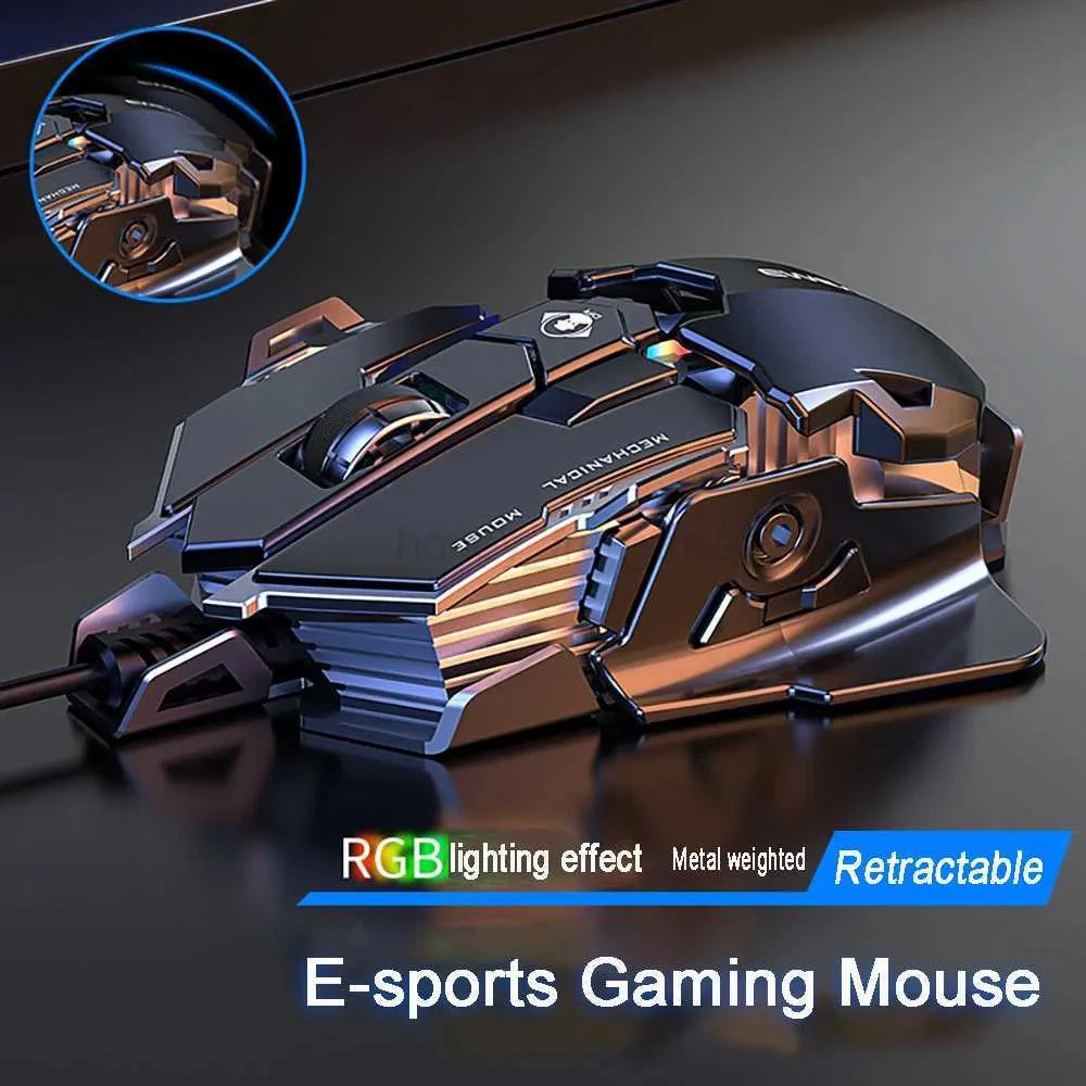 2024 Chuột Chơi Game Có Dây Công Thái Học LED 12800 DPI USB Chuột Máy Tính Game Thủ RGB Chuột MK500 