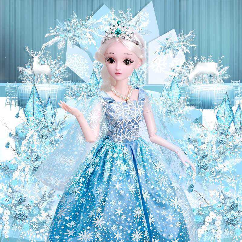 Bộ búp bê ăn mặc 60cm Hộp quà tặng Đồ chơi bé gái Elsa Ice Princess Doll Quà tặng sự kiện trẻ em