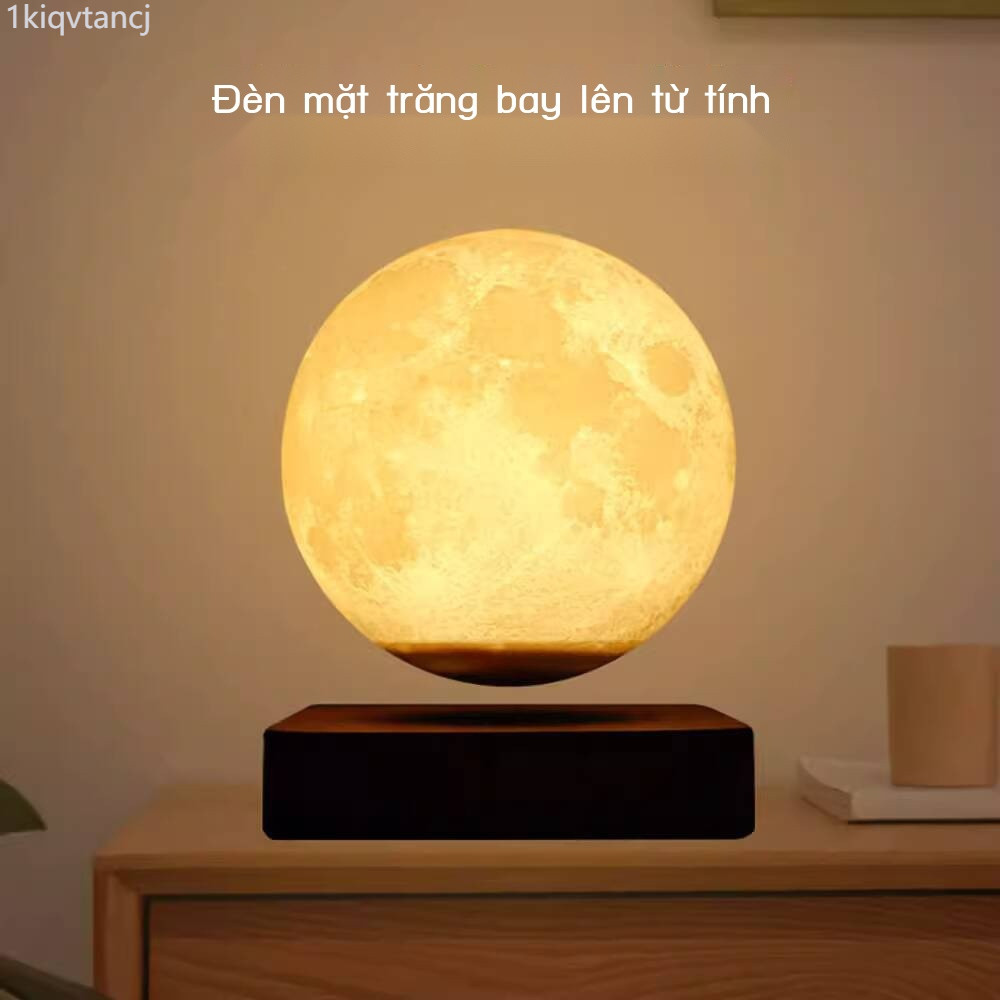HOT- [ Ảnh thật ] Đèn mặt trăng 3D in 14cm 6inch từ tính, tạo không khí phòng ngủ, đèn trang trí đê