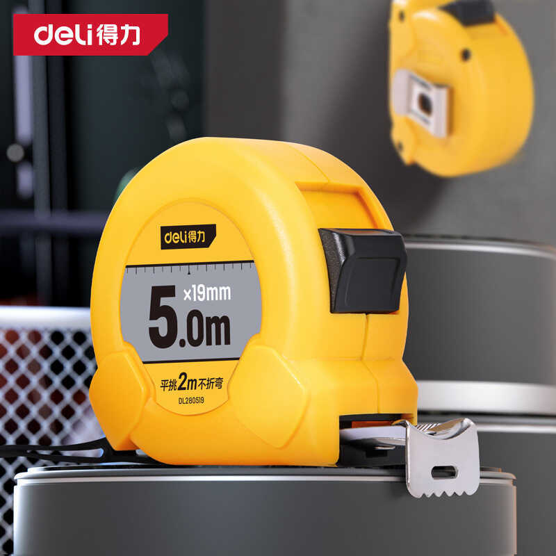 Deli Tool Deli 5m Thước Băng Thép Thước 3m 7.5m 10m Dày Độ Chính Xác Cao Di Động Dụng Cụ Gia Đình
