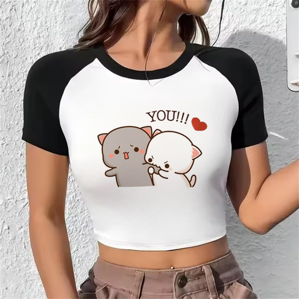 Bộ Crop Top Teen Baddie Kawaii, Phù Hợp Cho Gyaru và Doll Style