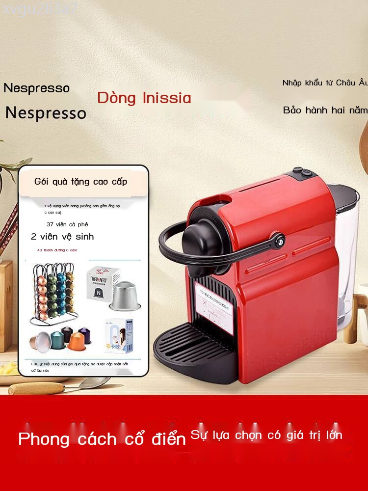 [GIÁ TỐT CHỌN MẪU] Máy pha nhỏ Nespresso Inissia C40 nhập khẩu, bộ quà tặng cà phê viên nang tại nh