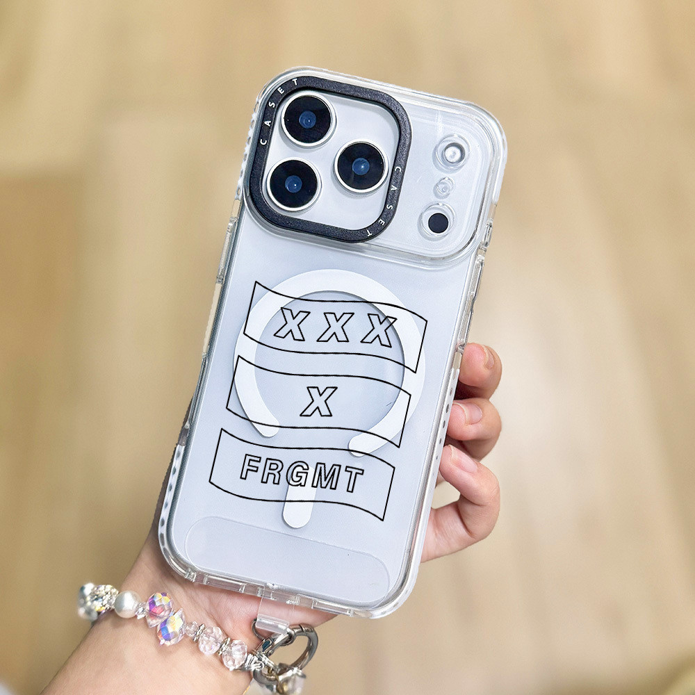Cá Tính Đường Đen XXXX FRGMT Không Dây Sạc Từ Tính Màu Ốp Lưng Tương Thích Cho IPhone 15 14 11 12 13