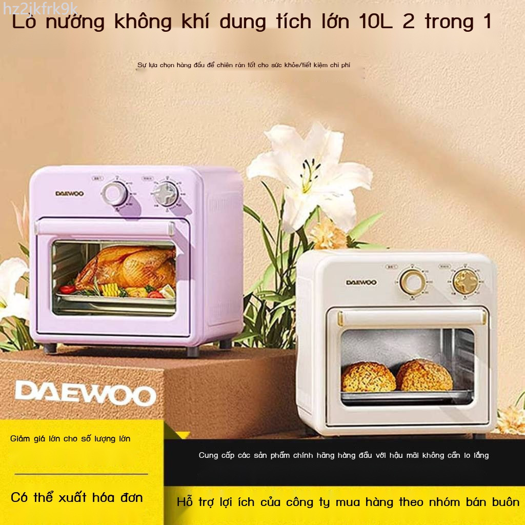 [Ảnh thật/Sẵn] Lò không dầu Daewoo, sử dụng tại nhà, mới, nhỏ, đa chức năng, lò nướng điện thông mi