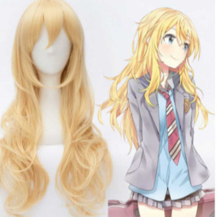 Lời nói dối của bạn vào tháng tư - Kaoru Miyahara, tóc giả vàng xoăn cho cosplay