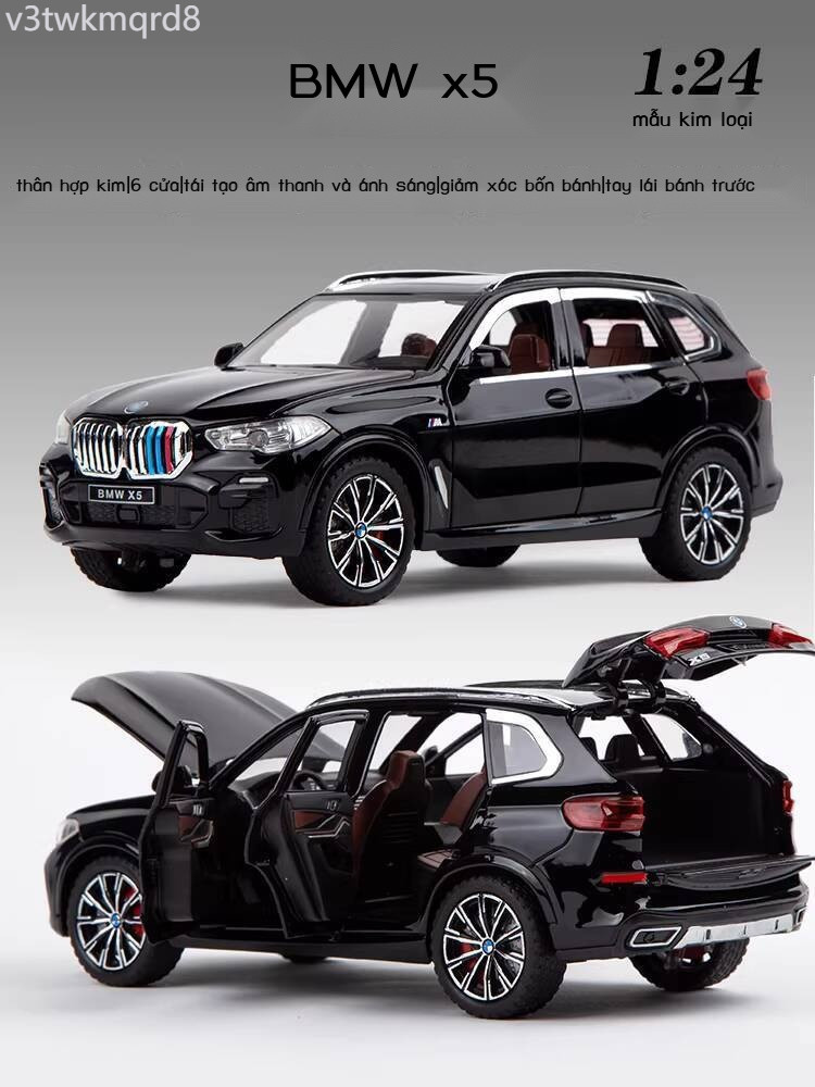 [SALE] 1:24 Hợp Kim BMW X5 Quà Tặng Cho Bé Trai Đồ Chơi Hơi Mô Hình Xe Đen Xanh