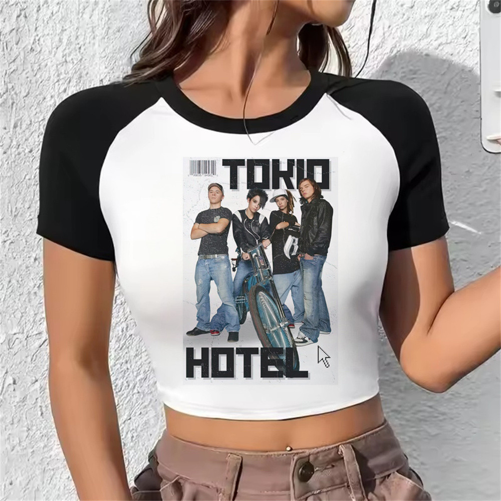 Tokio Khách sạn crop top shoujo gyaru harajuku Nhật Bản tiệc Nhật Bản áo thun gyaru cổ điển meme got