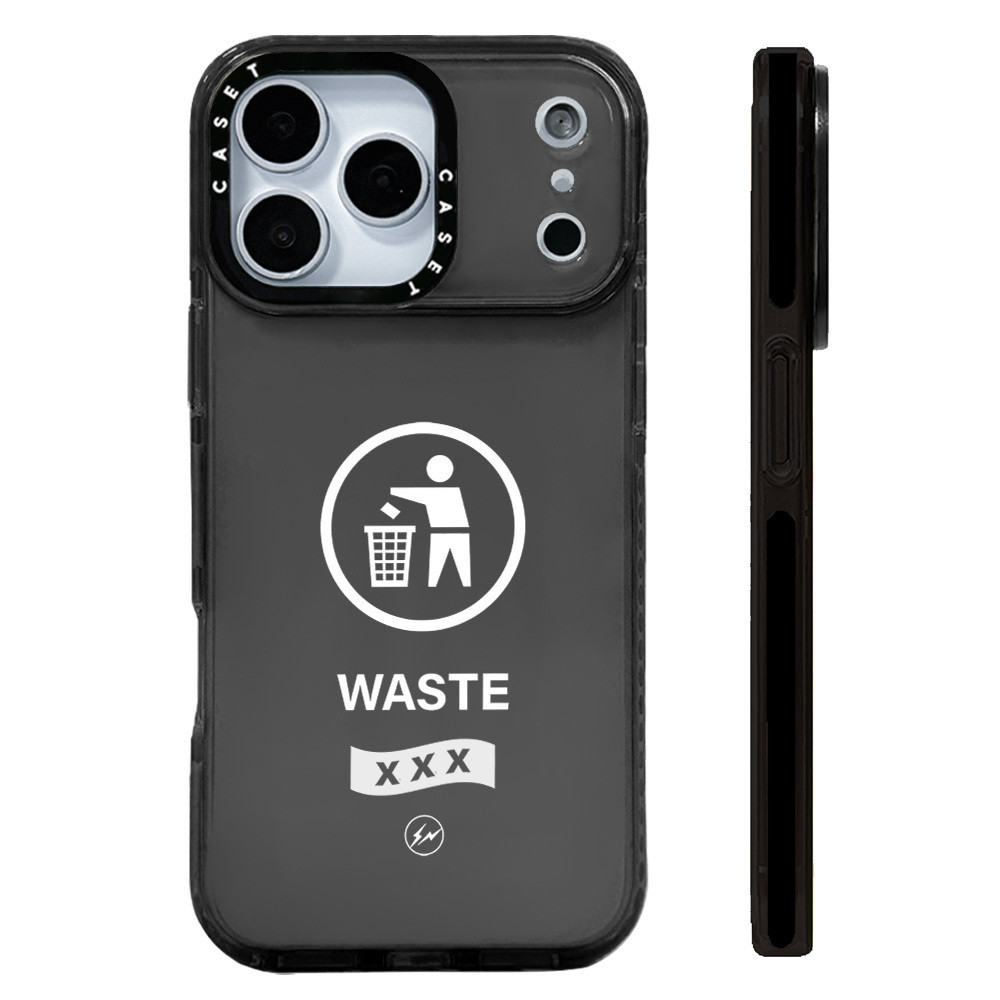 Ốp Màu Logo WASTE Trắng Tương Thích Cho IPhone 11 13 14 15 16 17 Pro Max 12 Mini Cover X XR XSMax Si