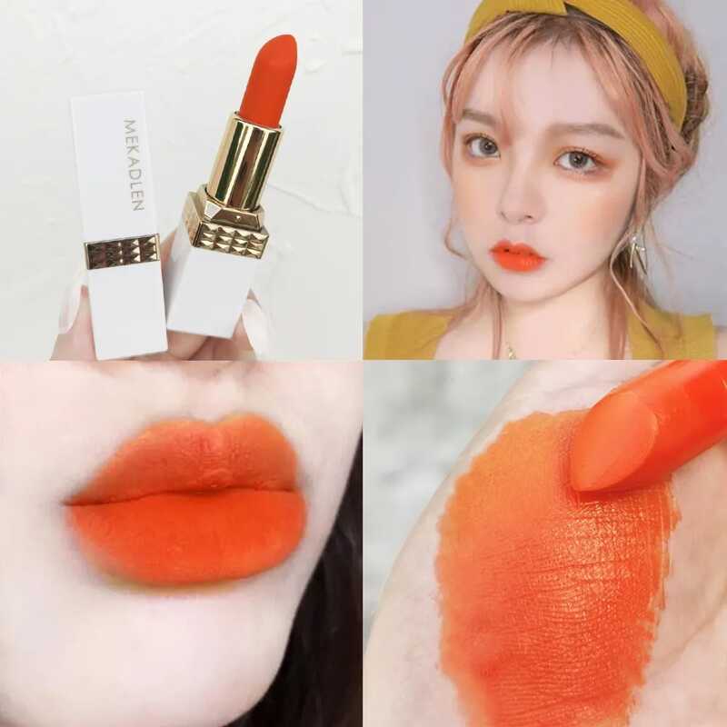 M McAttileon Orange Lipstick Cà Rốt Hoa Hồng Đỏ mận Anh Đào Son Môi Sinh Viên Đảng Trơn Matte Matte