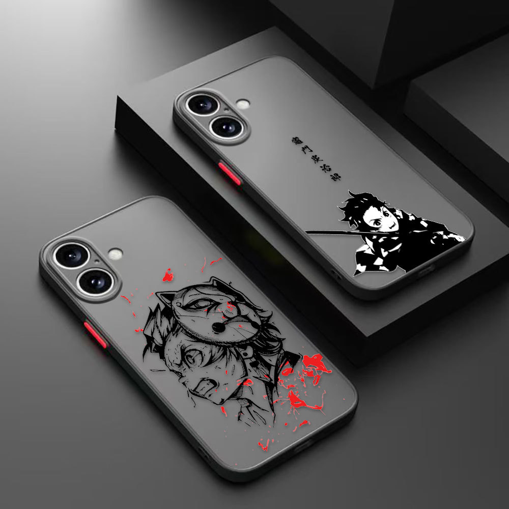 Demon Slayer No Yaiba Tanjiro Nezuko Matte Ốp Điện Thoại Xiaomi 15T 12 11T 11 10T POCO F5 X3 X5 Redm