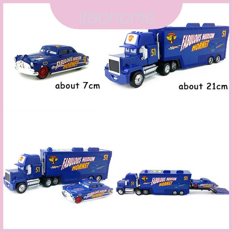 Pixar Cars Funfilled Racer Truck And Car Toy Set dành cho trẻ em với Mack Lightning Mcqueen Storm Ja