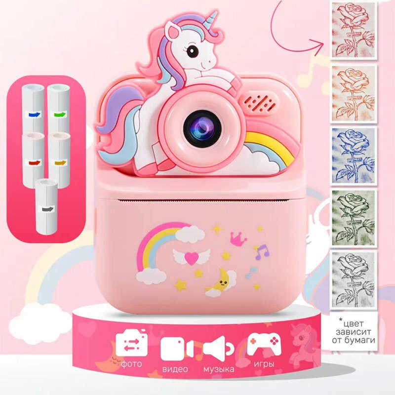 Máy Ảnh Polaroid Tự Động Vận Chuyển Hình Ảnh Polaroid Trẻ Em Camera Đồ Chơi Mini Ảnh Sinh Viên Quà T