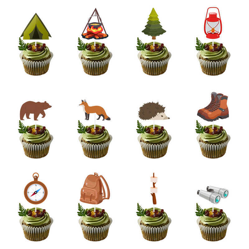 Camper Sinh Nhật Trang Trí Bánh Chèn Thẻ one happy Camper Bánh Chèn Ký Hiệu