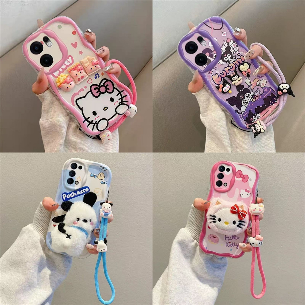 Ốp Điện Thoại 3D Sanrio Kuromi Kitty Cho Xiaomi Poco C50 C51 C55 C61 C65 C75 C85 F3 F5 F6 Pro Dây Đe