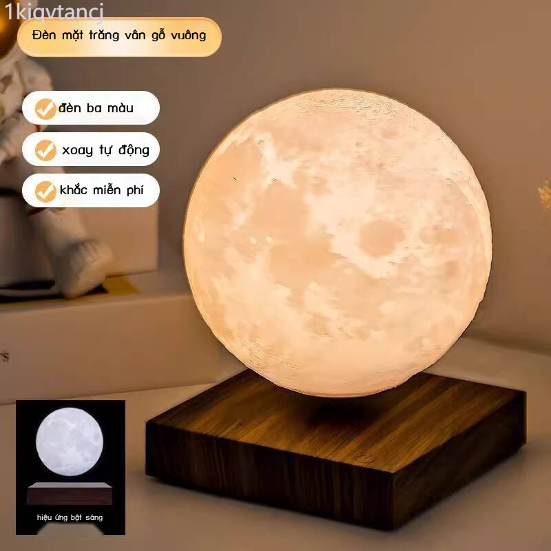 [Ảnh thật/Video] Đèn mặt trăng bay lơ lửng từ tính, tạo không khí, đèn ngủ để bàn nghệ đen sáng tạo