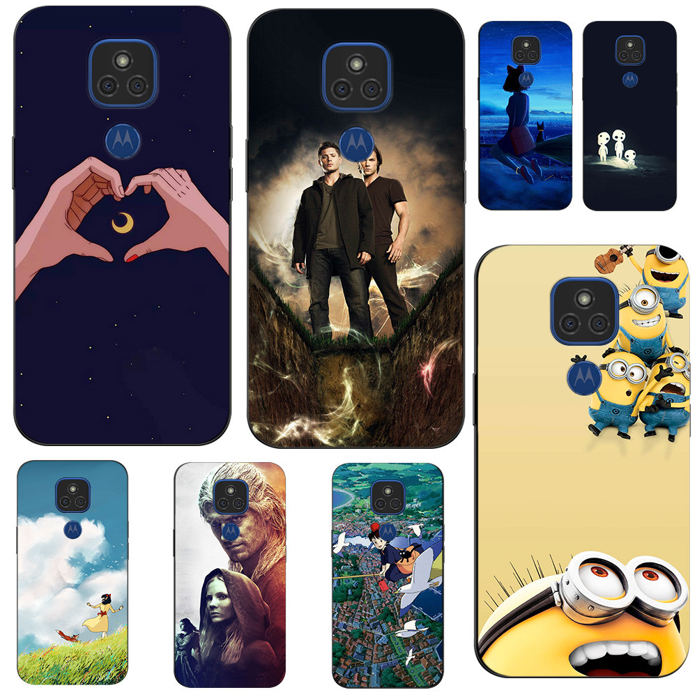 Dành Cho Motorola Moto E7 Plus Ốp Lưng Silicon Mềm Ốp Lưng Cho MotoE7Plus Ốp lưng Bảo Vệ Tpu Đen Phi