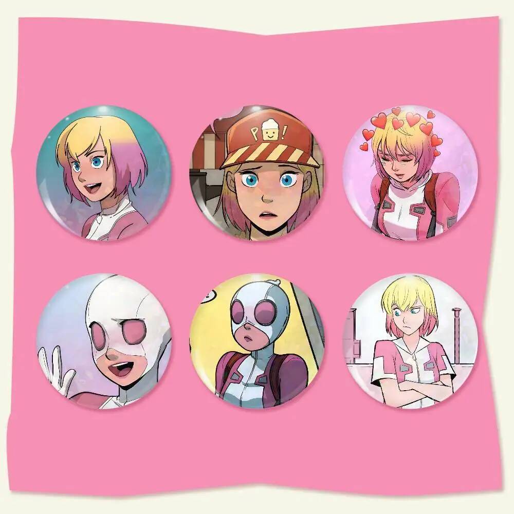 Gwenpool Snap-in Trâm Cài Nhân Vật Hoạt Hình Sáng Tạo - Dễ Gắn Balo & Phụ Kiện Trang Sức