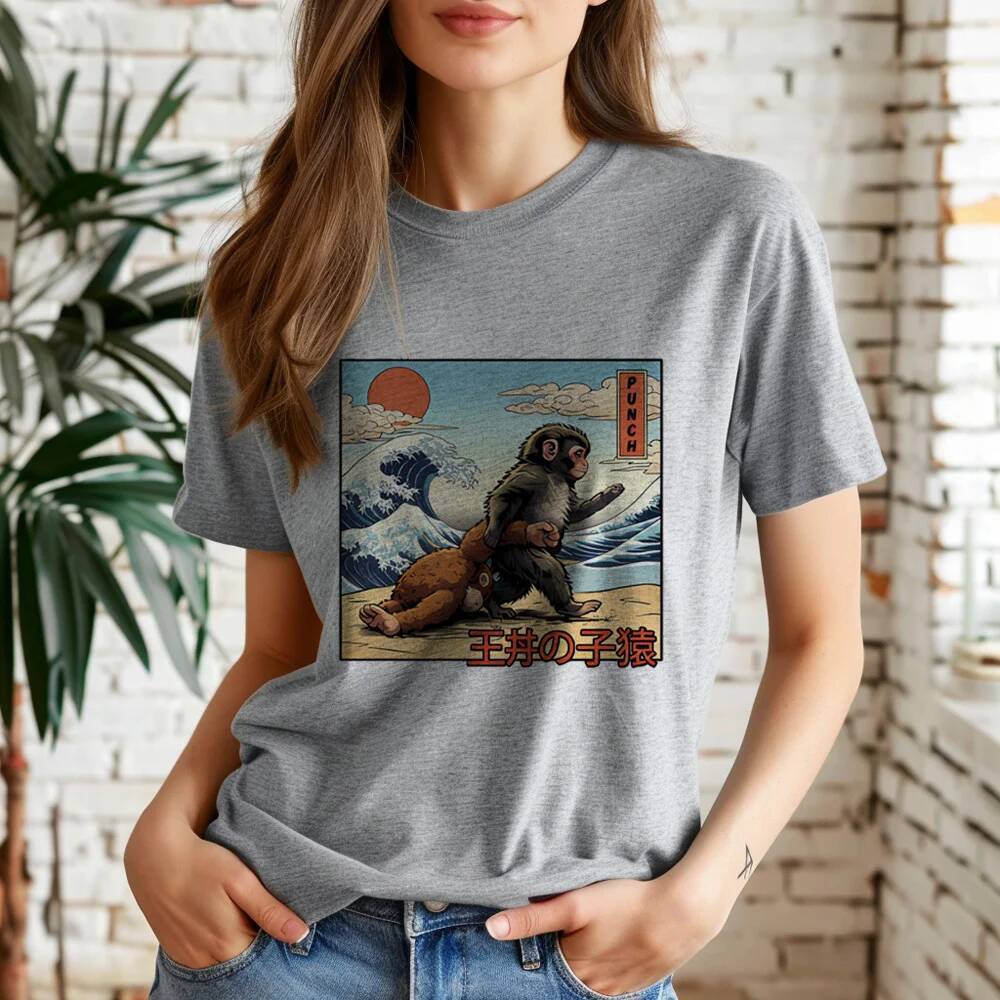 Punch Monkey Top Tees - Style Shoujo Baddie, Emo 80s Aesthetic, Jojifuku Design, Phù Hợp Dạo Phố