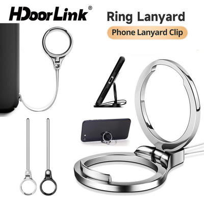 Giá đỡ điện thoại nhẫn đeo tay HdoorLink 2in1 có dây buộc Giá đỡ kim loại 360 độ Giá đỡ di động di động di động