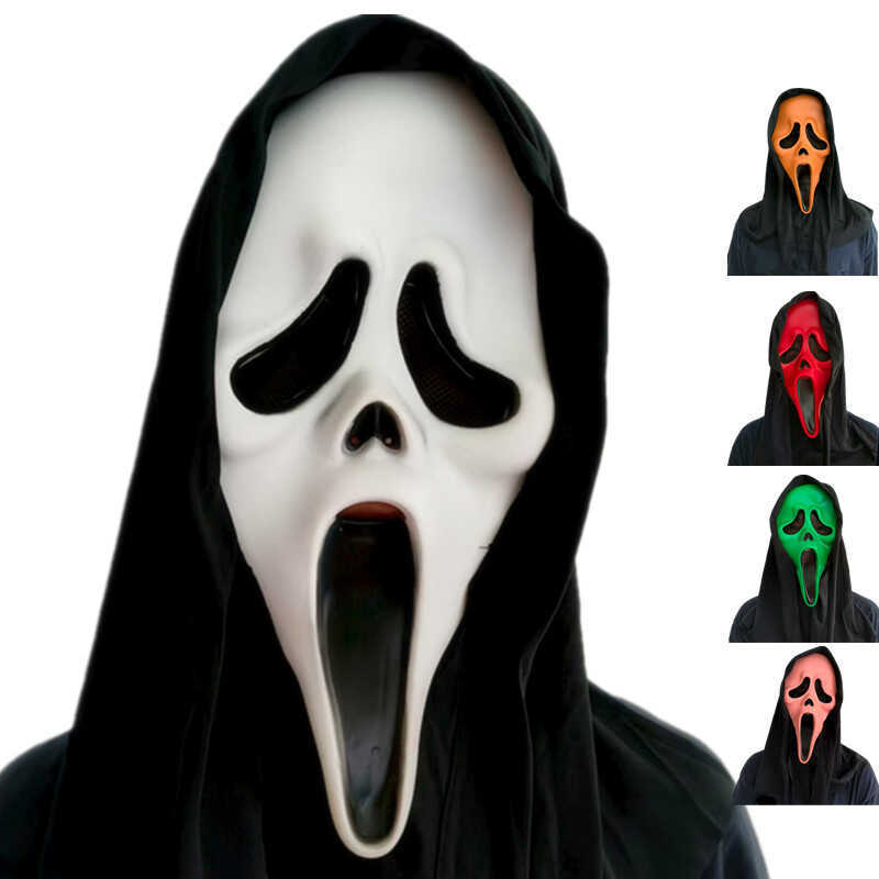 La hét Kinh Dị Trắng Ma Mũ Hóa Trang Đảng Phim Ma Mặt nạ Halloween Ngày Tiệc Giả Đạo Cụ