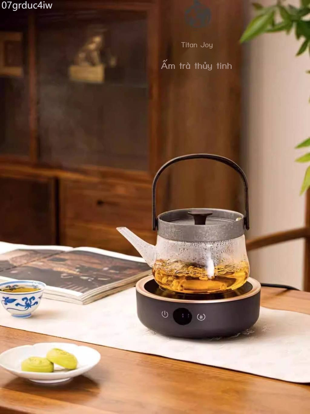 HOT- [ Ảnh thật ] Bộ Zhiwei, gốm Guyu, trà thủy tinh, máy pha trà, hẹn giờ, nhiệt độ không đổi, ấm