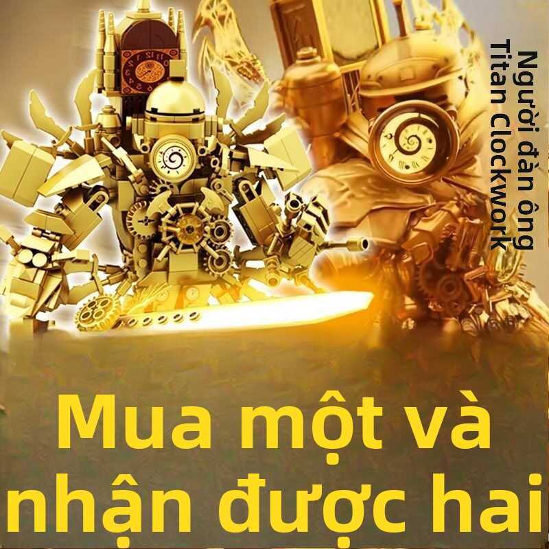 A Đồ chơi người TV Titan, người vệ sinh và người giám sát v Bộ lắp ráp đồng hồ TV Man tương thích vớ