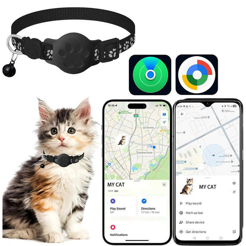 Hệ thống kép Vòng cổ thú cưng iOS Định vị toàn cầu Google Find My Device