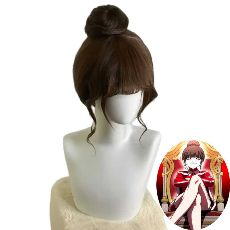 Tóc giả silk nâu bóng cho cosplay Kang Yaxian từ Plaything Comics - Kiểu dáng dài với sideburns