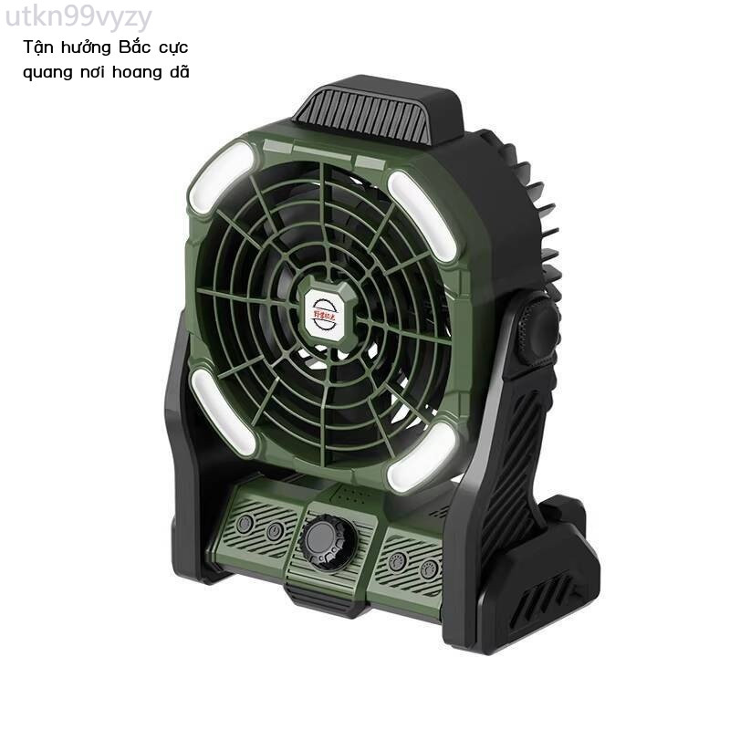 HOT- [ Ảnh thật ] Quạt đa chức năng Camping Aurora X26 với cánh quạt, hai động cơ, công suất gió lớ