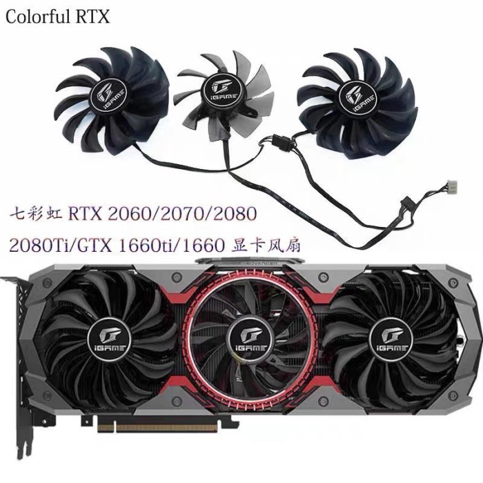Quạt làm mát Card đồ họa RTX 2060 / 2070 / 2080 / 2080Ti / 1660ti / 1660 ADOC đầy màu sắc