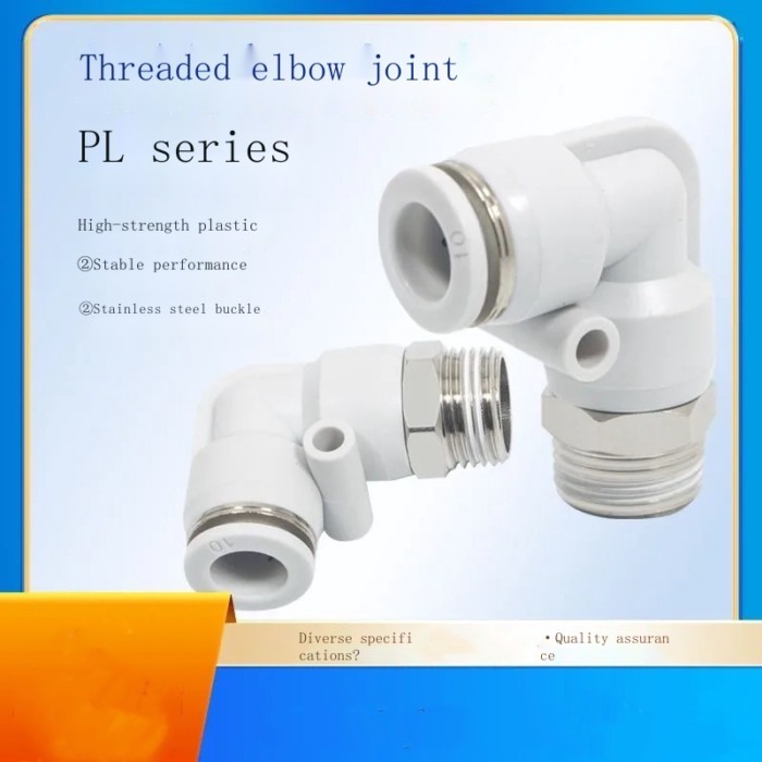 Đầu nối nhanh ống khí nén 90 độ Khuỷu tay góc phải Đầu nối phích cắm nhanh màu trắng PL10-03MM6-01 /