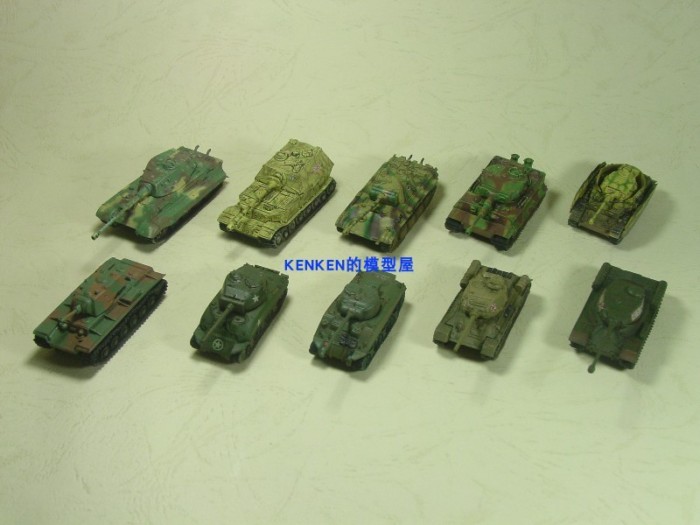 Phiên bản Xe Model TAKARA Ocean Hall Tank Museum Showdown 1 / 144 Tiger Tiger King Stalin No. 4 KV1