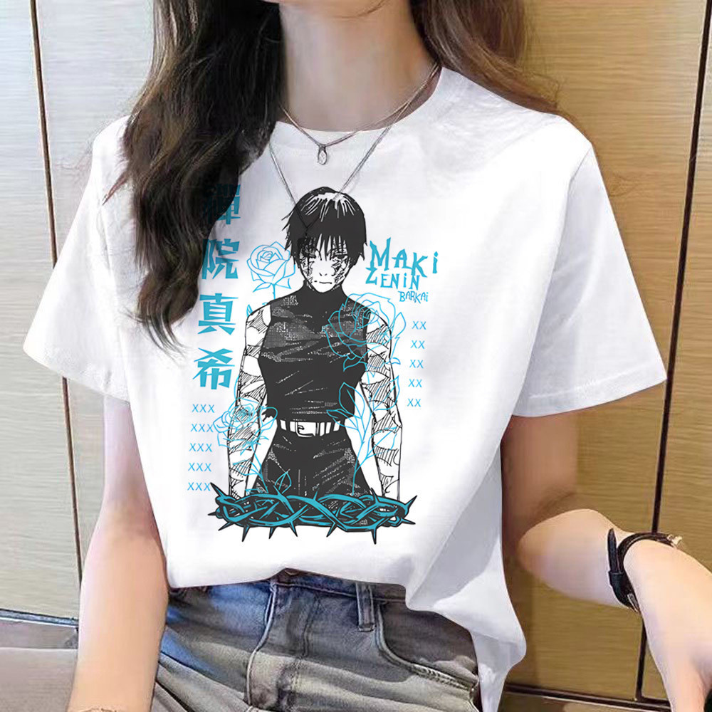 Maki Zenin áo thun shoujo style, phù hợp mùa hè với thiết kế Gothic và Grunge từ manga anime
